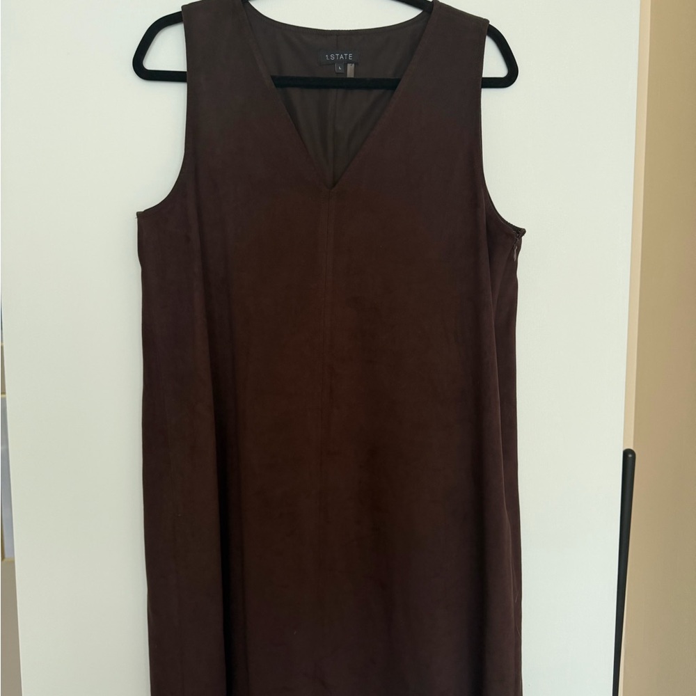 1.State Brown Sleeveless Midi Dress